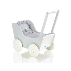 Wooden Doll Stroller Gray-White -535