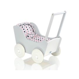 Wooden Doll Stroller Gray-White -767