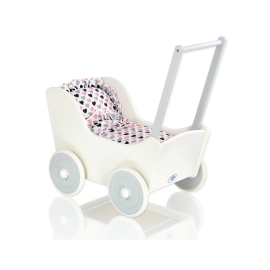 Wooden pram White with Gray -767