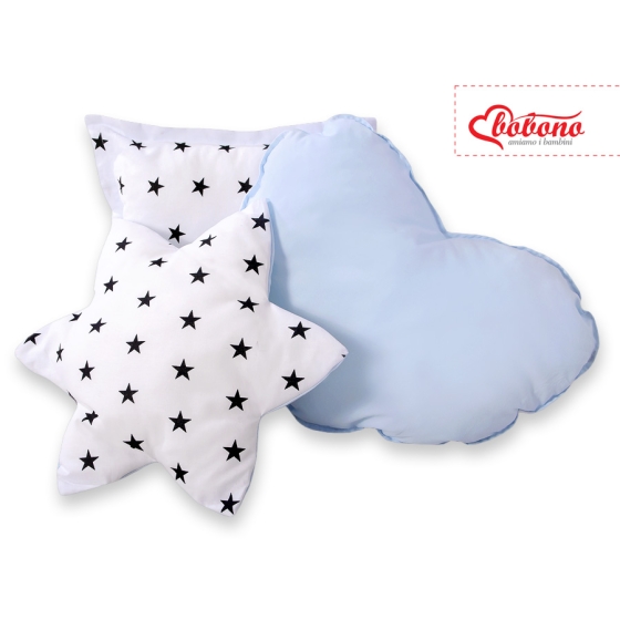 3pcs pillow set - Black Stars/blue