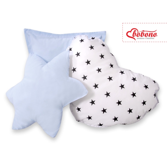 3pcs pillow set - Black Stars/blue
