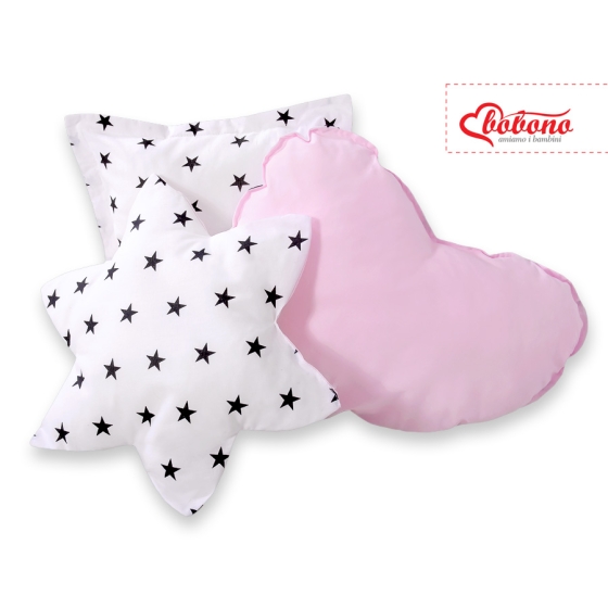 3pcs pillow set - Black Stars/pink