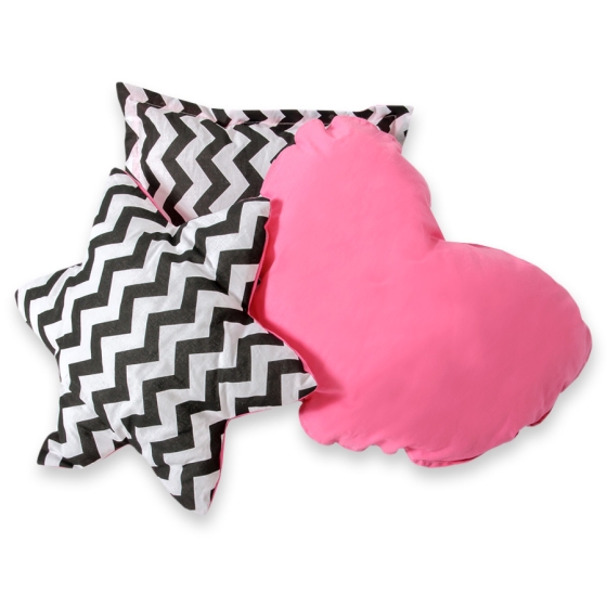 3pcs pillow set - Chevron black/ pink