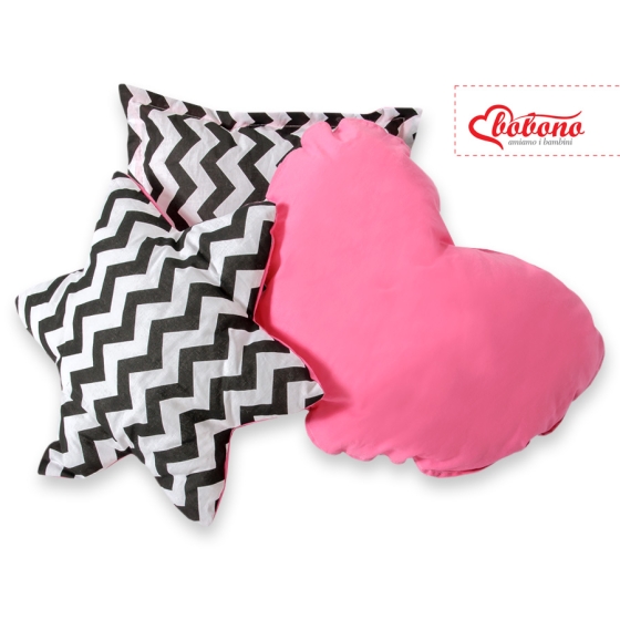 3pcs pillow set - Chevron black/ pink