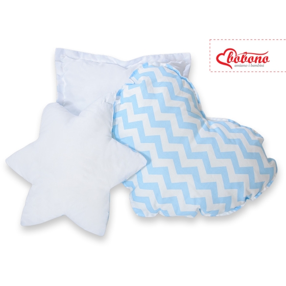 3pcs pillow set - Chevron blue