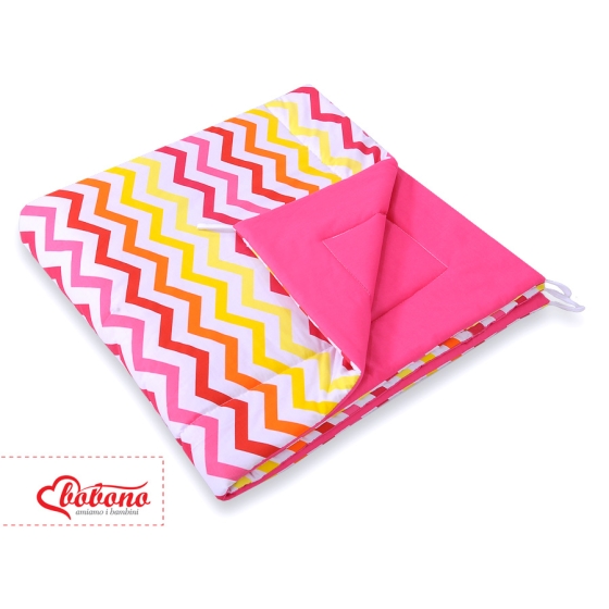 3pcs pillow set - Chevron pink-gelb