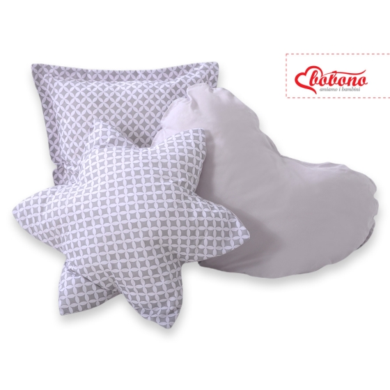 3pcs pillow set - Gray flowers