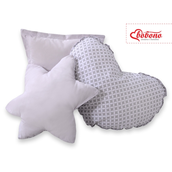 3pcs pillow set - Gray flowers
