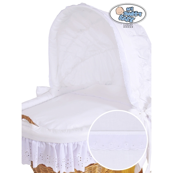 Baby bassinet with wheels Wicker hood crib Sophia no. 50102-912