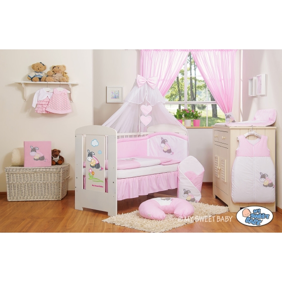 Baby Bed Canopy made of cotton- Donkey Luca pink