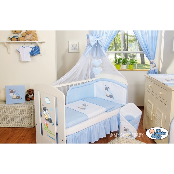 Baby Bed Canopy made of tulle- Donkey Luca blue
