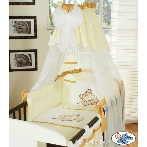 Baby Bed Canopy made of tulle- Teddy Bear Barnaba cream