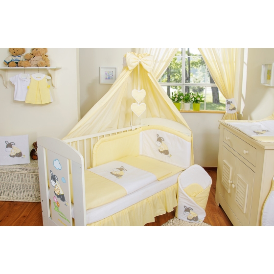 Baby Bedding set 5-pcs- with canopy- Donkey Luca yellow