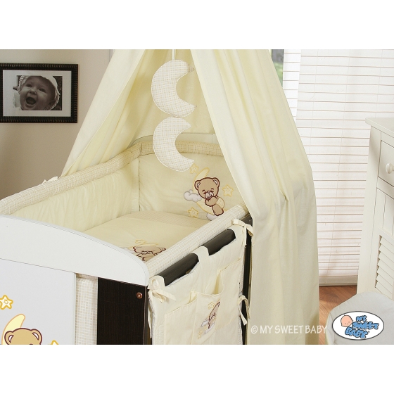 Baby Bedding set 5-pcs- with canopy (L60)- Good night cream
