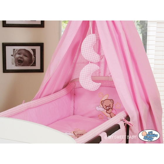 Baby Bedding set 5-pcs- with canopy (L60)- Good night pink