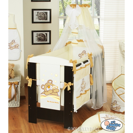 Baby Bedding set 5-pcs- with canopy (L60)- Teddy Bear Barnaba cream