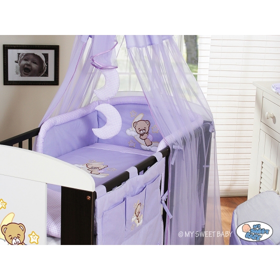 Baby Bedding set 5-pcs- with canopy (S60)- Good night lilac