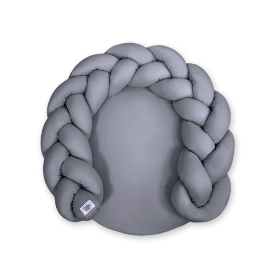 Baby braided knot donut pillow/ play mat 2 in 1 - anthrazit