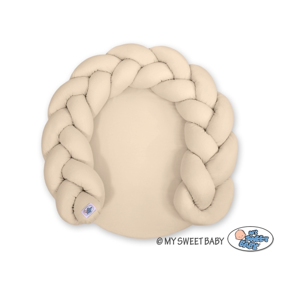 Baby braided knot donut pillow/ play mat 2 in 1 - beige