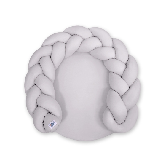 Baby braided knot donut pillow/ play mat 2 in 1 - gray