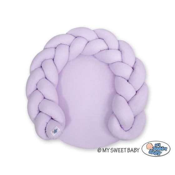 Baby braided knot donut pillow/ play mat 2 in 1 - lilac