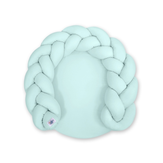 Baby braided knot donut pillow/ play mat 2 in 1 - mint