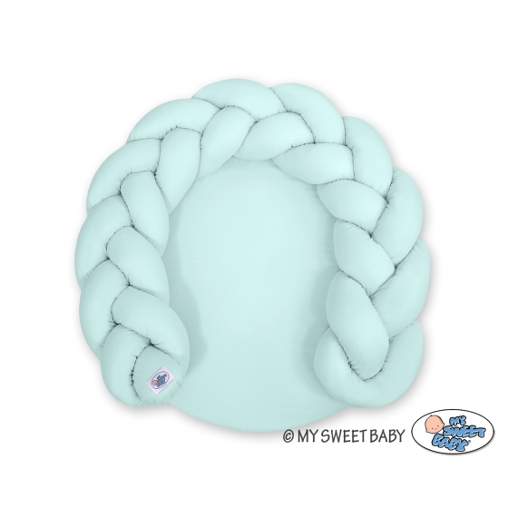 Baby braided knot donut pillow/ play mat 2 in 1 - mint