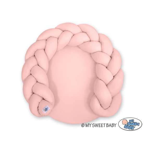 Baby braided knot donut pillow/ play mat 2 in 1 - pastel pink