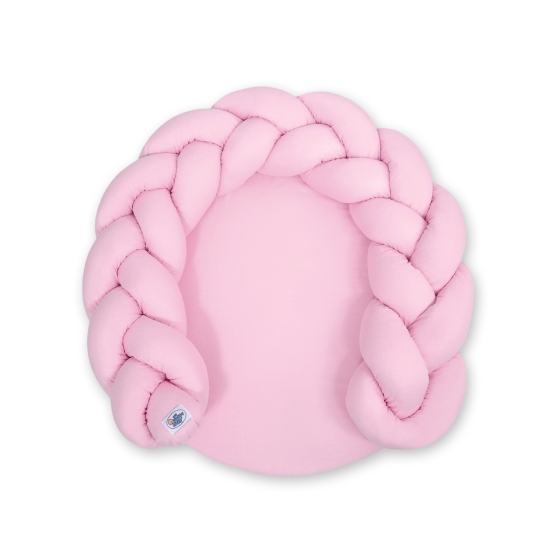 Baby braided knot donut pillow/ play mat 2 in 1 - pink