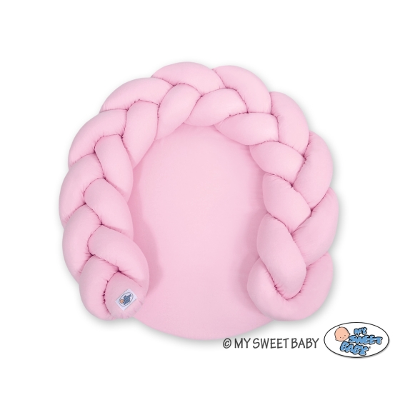 Baby braided knot donut pillow/ play mat 2 in 1 - pink