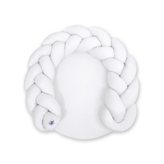 Baby braided knot donut pillow/ play mat 2 in 1 - white