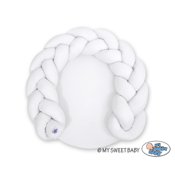 Baby braided knot donut pillow/ play mat 2 in 1 - white