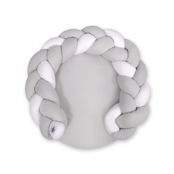 Baby braided knot donut pillow/ play mat 2 in 1 - white-gray