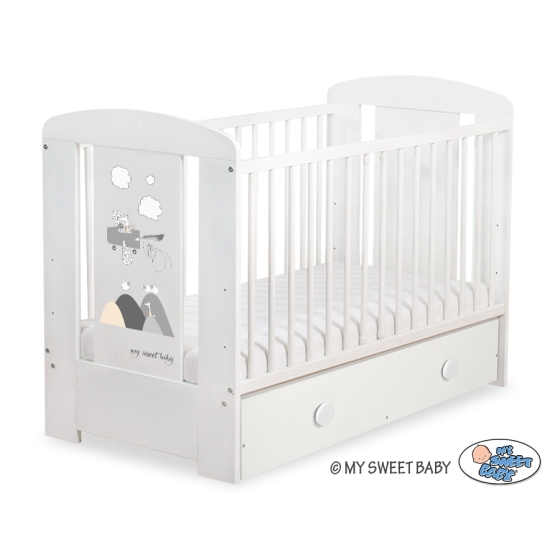 Baby cot bed 120x60cm Crazy Wolf with drawer MAXI