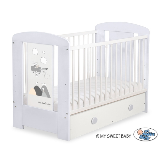 Baby cot bed 120x60cm Crazy Wolf with drawer MAXI