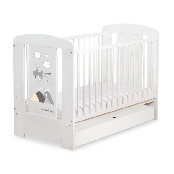 Baby cot bed 120x60cm Crazy Wolf with drawer STANDARD