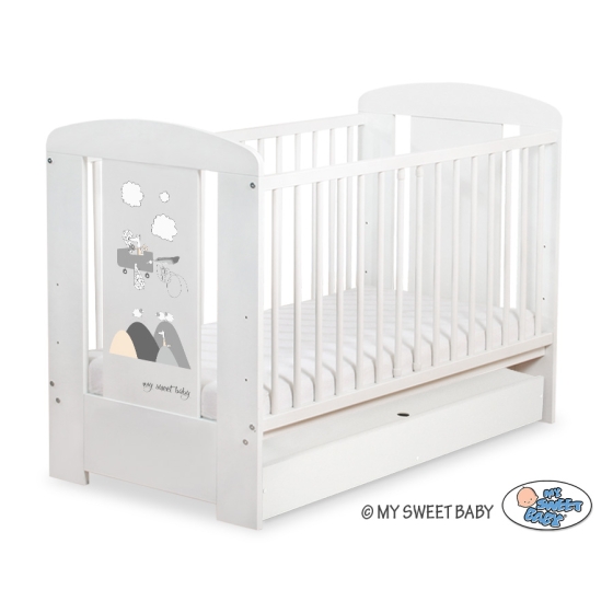Baby cot bed 120x60cm Crazy Wolf with drawer STANDARD