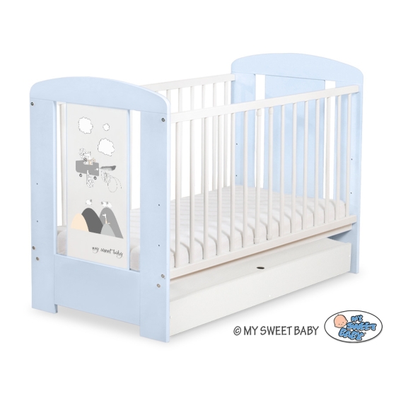 Baby cot bed 120x60cm Crazy Wolf with drawer STANDARD