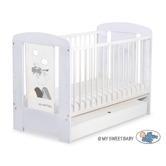 Baby cot bed 120x60cm Crazy Wolf with drawer STANDARD