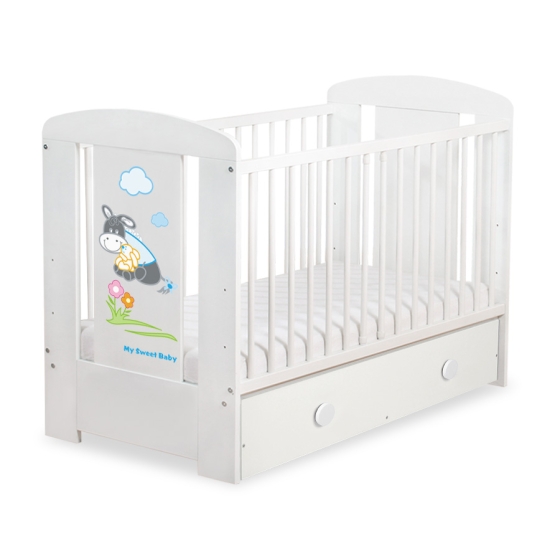 Baby cot bed 120x60cm Donkey Luca with drawer MAXI