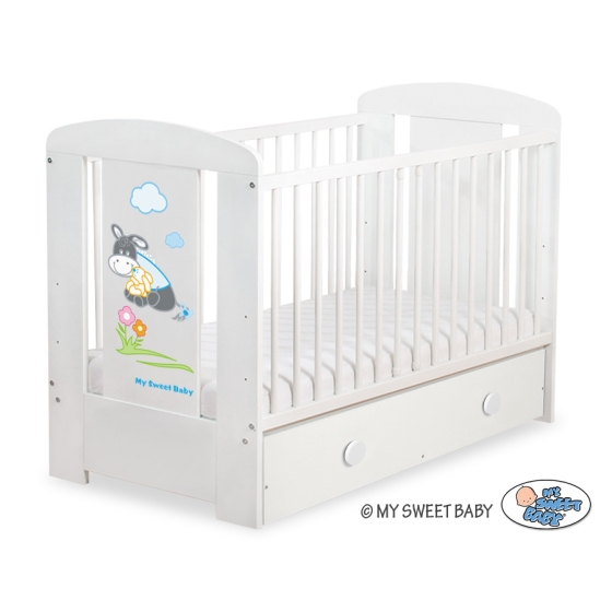 Baby cot bed 120x60cm Donkey Luca with drawer MAXI