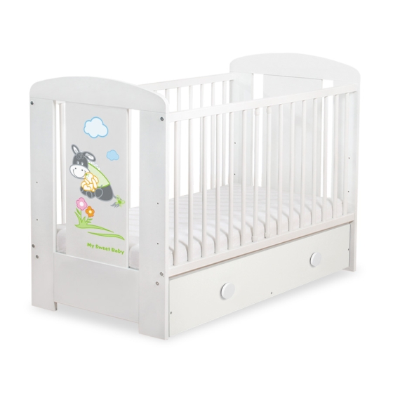 Baby cot bed 120x60cm Donkey Luca with drawer MAXI