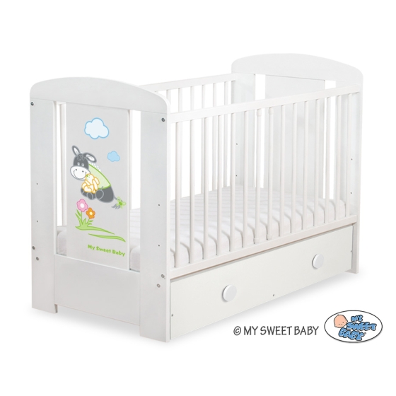 Baby cot bed 120x60cm Donkey Luca with drawer MAXI