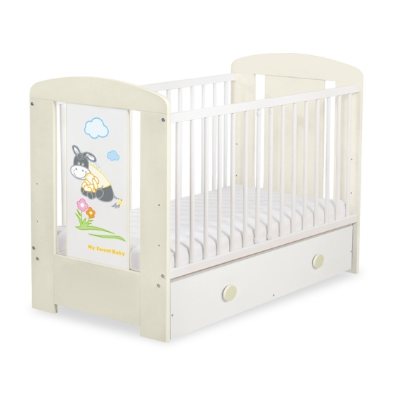 Baby cot bed 120x60cm Donkey Luca with drawer MAXI