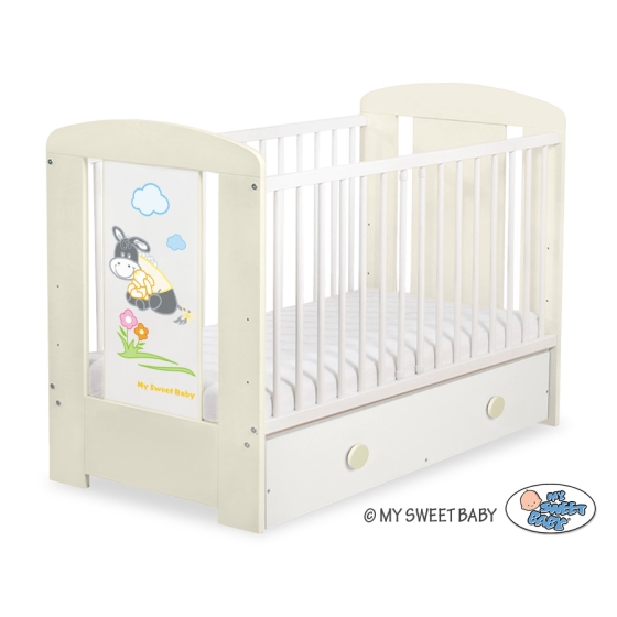 Baby cot bed 120x60cm Donkey Luca with drawer MAXI