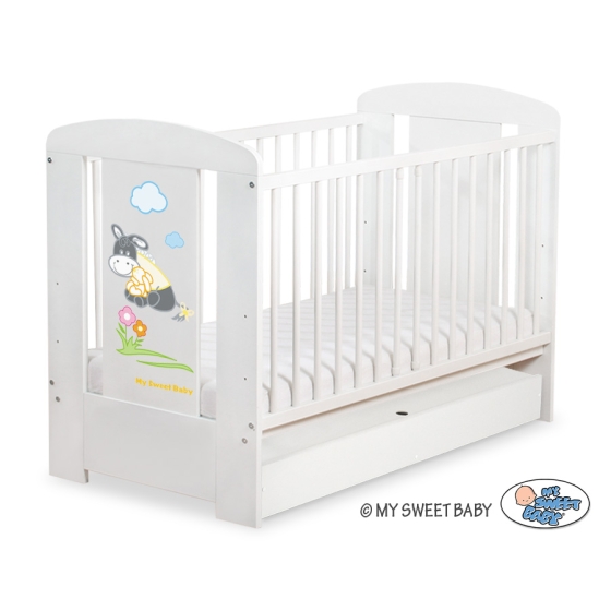 Baby cot bed 120x60cm Donkey Luca with drawer STANDARD