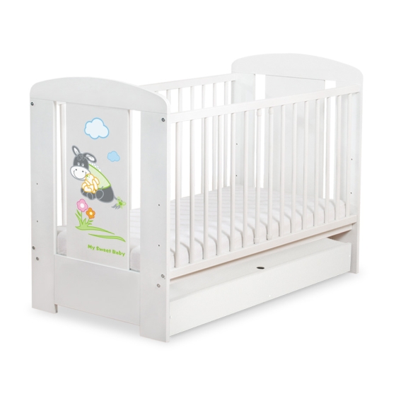 Baby cot bed 120x60cm Donkey Luca with drawer STANDARD