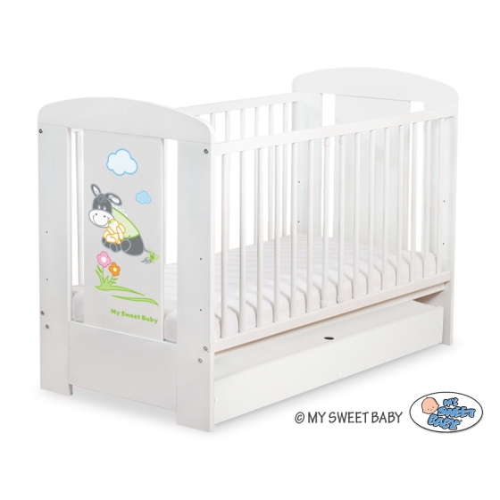 Baby cot bed 120x60cm Donkey Luca with drawer STANDARD
