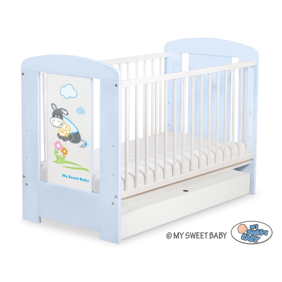 Baby cot bed 120x60cm Donkey Luca with drawer STANDARD