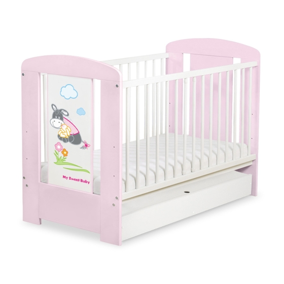 Baby cot bed 120x60cm Donkey Luca with drawer STANDARD